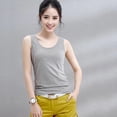 thumbnail image 2 of Women Summer Sleeveless Scoop Neck Basic for Tank Top Simple Solid Color Racerback Casual Slim Vest Inside Wear Bottoming Camisole Underwear S-3XL, 2 of 20