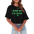 thumbnail image 1 of Camisa corta para el Día de San Patricio para mujer Kiss Me I'm Irish, 1 of 6