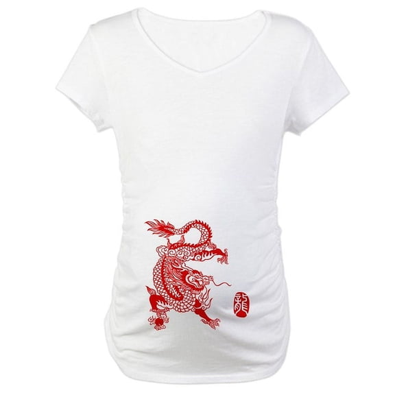 CafePress - Asian Dragon Maternity Shirt - Cotton Maternity T-shirt, Cute & Funny Pregnancy Tee
