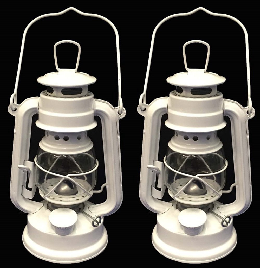Lot of 30 - 8 Inch White Hurricane Kerosene Oil Lantern Hanging Light / Lamp