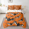 thumbnail image 2 of YST 7 Piece Bed in a Bag King Size Comforter Set Halloween Bedding Set,Black Bat Reversible Design Bed Set,Orange Happy Halloween Soft Microfiber Comforter with Sheet Set,All Season, 2 of 5
