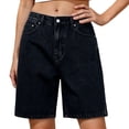 thumbnail image 2 of Womens Jean Shorts High Waisted Summer Stretchy Casual Elastic Waist Denim Shorts with Pockets, 2 of 5