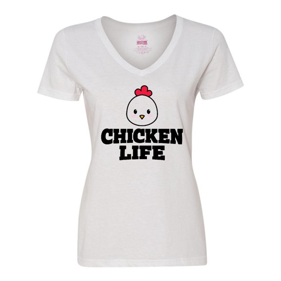 Inktastic Chicken Life Women's V-Neck T-Shirt
