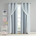 thumbnail image 6 of (2 pack) Your Zone Blackout Curtain Panel with Sheer Overlay, 1 Panel, Grey, 37" W x 84" L, 6 of 9