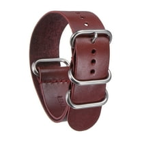 Uxcell Genuine Leather Watch Band 24mm Quick Release Watch Strap with Silver Metal Buckle for Men Women, Caramel