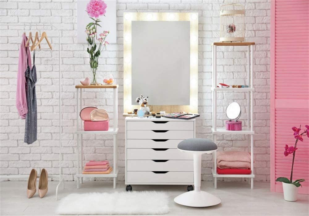 7x5ft Pink Makeup Room Interior Background for Photography Modern