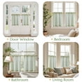 thumbnail image 5 of Curtainking Striped Kitchen Curtain Linen Cafe Curtains Semi-Sheer Tier Curtains 26x24 inch Rod Pocket 2 Panels Green on Beige, 5 of 10