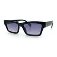 thumbnail image 4 of Hipster Dad Fashion Narrow Rectangle Thick Plastic Horn Rim Sunglasses Black - Purple, 4 of 8
