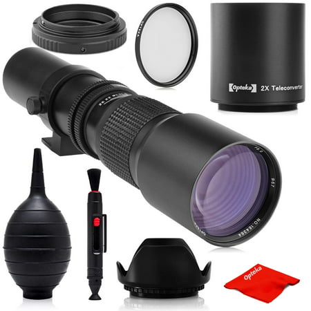 Super 500mm/1000mm f/8 Manual Telephoto Lens for Canon EOS, 80D, 70D, 77D, 60D, 60Da, 1Ds, Mark III and II 7D, 6D, 5D, 5DS Rebel T7i, T7s, T6s, T6i, T6, T5i, T5, T4i, T3, SL2, SL1 Digital SLR Cameras