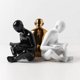 thumbnail image 2 of 1 Pair White and Gold Ceramic Reading Bookends, Decorative Figurine Accent Piece for Home, Office, Table, and Desk Decor, 2 of 4