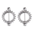 thumbnail image 2 of Flower Rhinestone Crystal Barbell 14g/16g 4 Style Flower Choice - White Rhinestone, 16 Gauge, 2 of 8