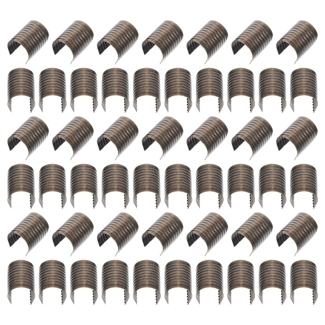 Miangastore 100pcs Leather Rope Clips Metal Fastener Cylindrical Opening Crimps for Tassel