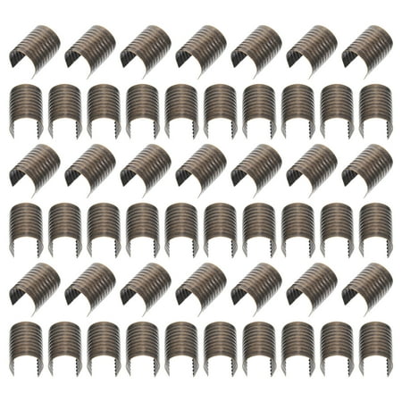 

100pcs Leather Rope Clips Metal Fastener Cylindrical Opening Crimps for Tassel