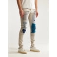 thumbnail image 3 of Embellish NYC Men's Arthur Repair Patchwork Distressed Skinny Fit Denim Jeans (32, Grey Wash), 3 of 5
