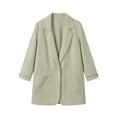 thumbnail image 6 of Women's Lightweight Blazer Open Front Textured Blazer Jacket Long Sleeve Work office Suit Coat with Pocket Fall Casual Outerwear Beige, 6 of 6