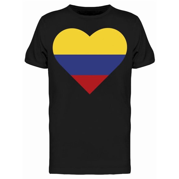 Colombia Flag Heart Graphic Tee Men's -Image by Shutterstock