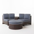 thumbnail image 1 of Noble House Madras Ibiza 4 Piece Outdoor Wicker Sectional Sofa Set in Navy Blue, 1 of 34