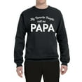 thumbnail image 2 of Wild Bobby My Favorite People Call Me PAPA Father's Day Unisex Crewneck Graphic Sweatshirt, Black, Small, 2 of 5