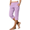 thumbnail image 2 of Yourumao Golf Capris for Women Pants High Waist Straight Leg Pants with Pockets Split Hem Stretch Plus Size Capri Pants for Athletic Gym, 2 of 9
