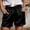 E-501Black, variant on FAOWME Womens Casual Shorts Flat Front Drawstring Elastic Waist Solid Color Comfortable Lightweight Shorts With Pockets For Everyday Wear,Black,L