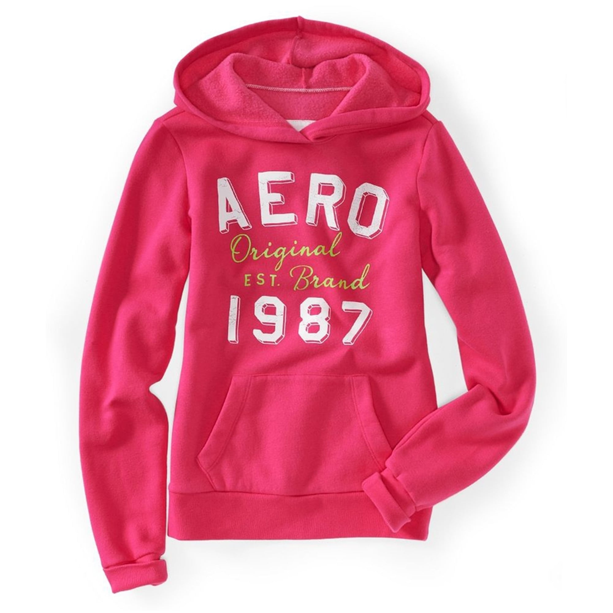 Aeropostale Sudadera con capucha para mujer Aero Original 87 color rosa mediano Aeropostale Sudadera Bodega Aurrera en linea