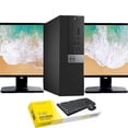 thumbnail image 1 of Restored Dell OptiPlex Desktop Computer Intel Core i3 6th gen 16GB RAM 512GB SSD Windows 10 Dual 22" LCD Wireless Keyboard and Mouse (Refurbished), 1 of 5
