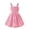 Pink, variant on Girls Summer Spaghetti Strap Dresses Bowknot Pink Sundress Cold Shoulder Casual Holiday Dresses 5-6 Years