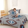 thumbnail image 4 of jejeloiu Calm Western Full Size Comforter Sets,Serene Print Bedding Comforter Set For Boys,Gray Blue,Light Gray Reversible,3pcs,1 Comforter and 2 Pillowcases, 4 of 7