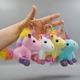 thumbnail image 5 of LLavero de muñeca de unicornio de peluche de dibujos animados Kawaii, Lindo bolso de colores dulces para damas, llavero de coche para hombres, bolsas de estudiantes, colgante de equipaje, 5 of 5