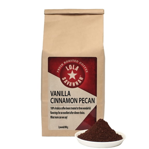 Lola Savannah Vanilla Cinnamon Pecan Ground Coffee - Caffeinated 2lb Bag