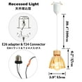 thumbnail image 2 of FSLiving Adjustable Height Dimmable Can Lights Retrofit Recessed Light Instant ON Pendants Compatible E26 Adapter T24 Connector for 4~5in Holes Brown Tulip Oval Shade Natural Wood Socket, 2 of 7