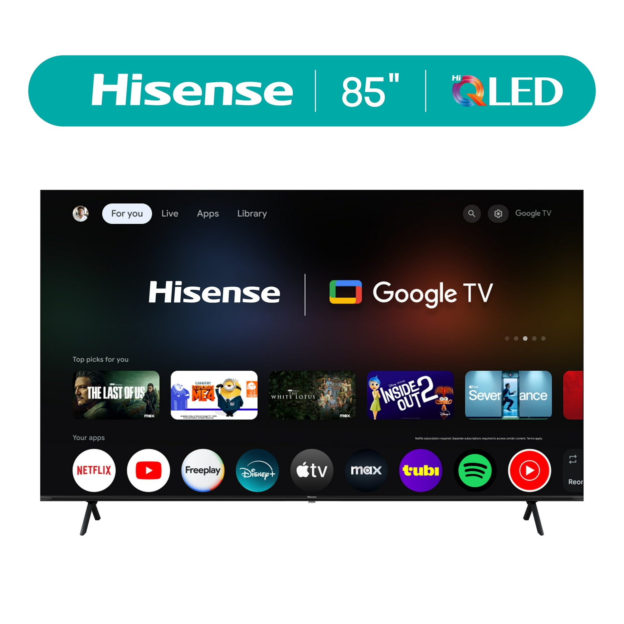 Hisense 85-Inch Class QD6030G Series QLED Google Smart TV (85QD6030G, 2025 Model) - Hi- QLED, Dolby Vision, Dolby Atmos, Motion Rate 120, HDR 10+, Game Mode Plus