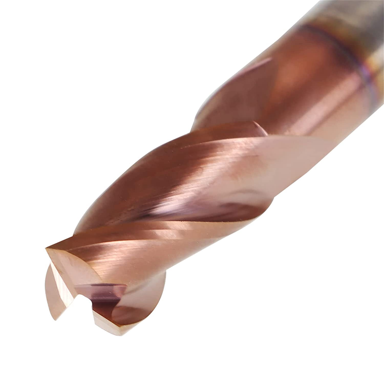 1/2 Inch 3 Flute Carbide Square End Mill, 37 Degree Helix ZRN Coating Mill Bits