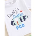thumbnail image 6 of FEORJGP Toddler Baby Boys Summer Shorts Set 6M 12M 18M 2Y 3Y Infant Short Sleeve T-shirt Letters Print Crew Neck Tops with Golf Cart Print Shorts Newborn Fashion Cute Comfy Outfit for Father's Day, 6 of 9
