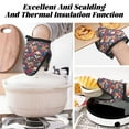 thumbnail image 3 of colorful Skull rose Oven Mitts Heat Resistant - Soft Lining Silicone Mini Oven Mitts with HangingLoop, Kitchen Oven Gloves Heat Resistant 500℉ for Cooking Baking Microwave, 3 of 7