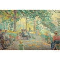 thumbnail image 2 of Ludovic Vallée 14x11 Black Ornate Wood Framed Double Matted Museum Art Print Titled: In the Afternoon at Parc Montsouris (1919), 2 of 5