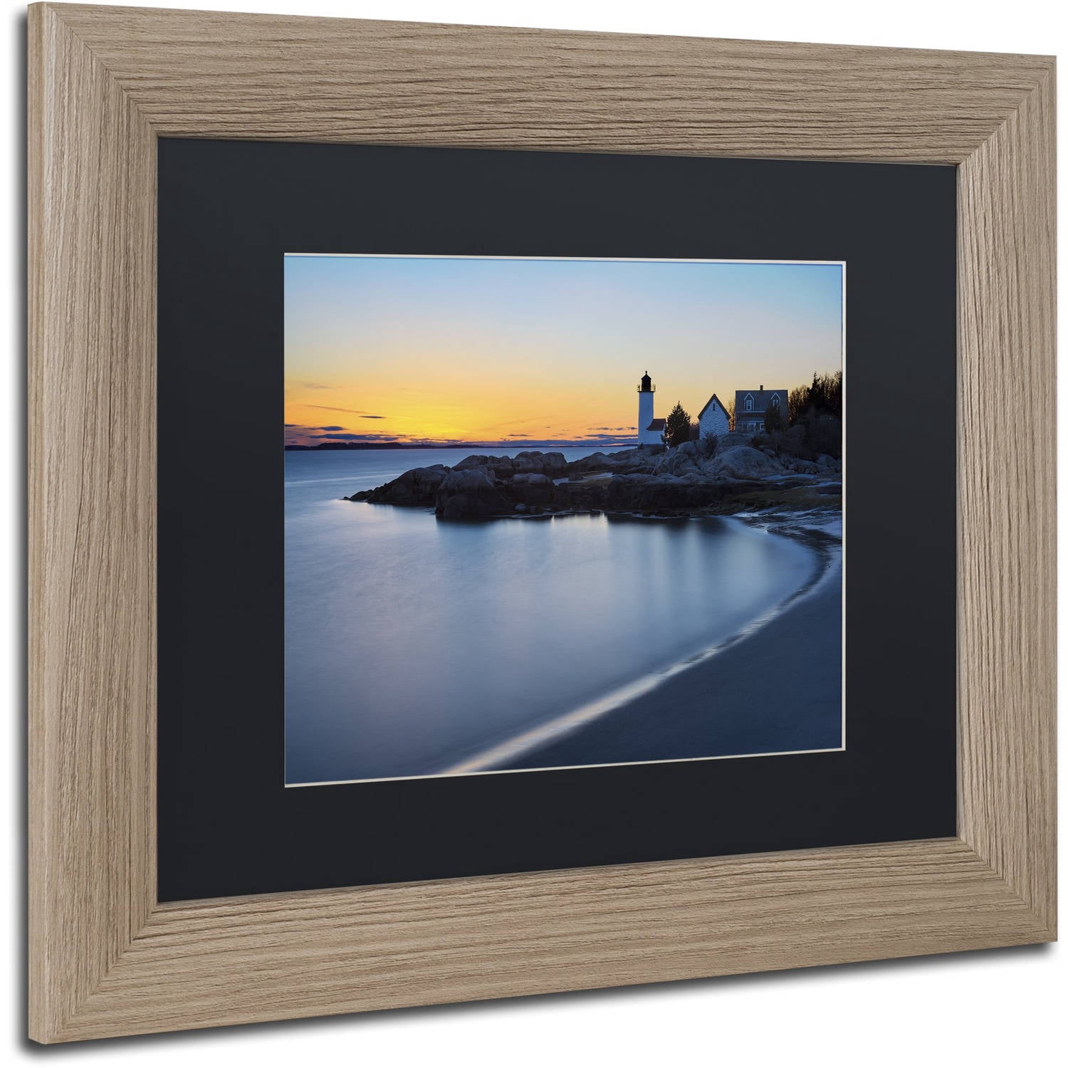 Trademark Fine Art "Light On The Point" Canvas Art by Michael Blanchette Photography Black Matte, Birch Frame