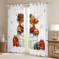 thumbnail image 2 of Homewish Merry Xmas Black Out Curtains,Rustic Highland Cattle Curtains Pack of 2 (42x63 Each),Gold White Snowflake Bedroom Curtains For Boys Kids,Microfiber Bedroom Decor, 2 of 6