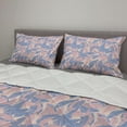 thumbnail image 2 of Tropical Comforter & Sham Bedding Set, Date Palm Leaves Soft Pastel Tones Exotic Paradise Plants Illustration, 3 pcs Duvet Set Microfiber Filling Quilt, 5 Sizes, Pale Pink Blue Cream, by Ambesonne, 2 of 4