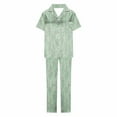 thumbnail image 5 of Tnhcen Women's 2 Piece Pajama Set Short Sleeve Top Pants Lounge Sets Summer Ladies Pjs Homewear Sets S-2XL, 5 of 6