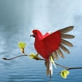thumbnail image 2 of Estatua de loro, adorno de pájaro, guacamayo realista, loro, guacamayo artificial con plumas Rojo, 2 of 6