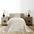 thumbnail image 4 of Ambesonne Marble Print Quilted Bedspread Set 2 Pcs, Mine Fractures Stains, Twin Size, Orange Sand Brown, 4 of 5