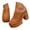 Brown, variant on Womens Platform Clogs Chunky High Heeled Closed Toe Sandals Flower Cutout Slip on Slides Backless Mules Casual Shoes Beige,9.5
