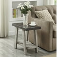 thumbnail image 4 of Roundhill Furniture Ethens Contemporary Two-Tone Wood Shelf Side Table in Weathered Walnut and Gray, 4 of 6
