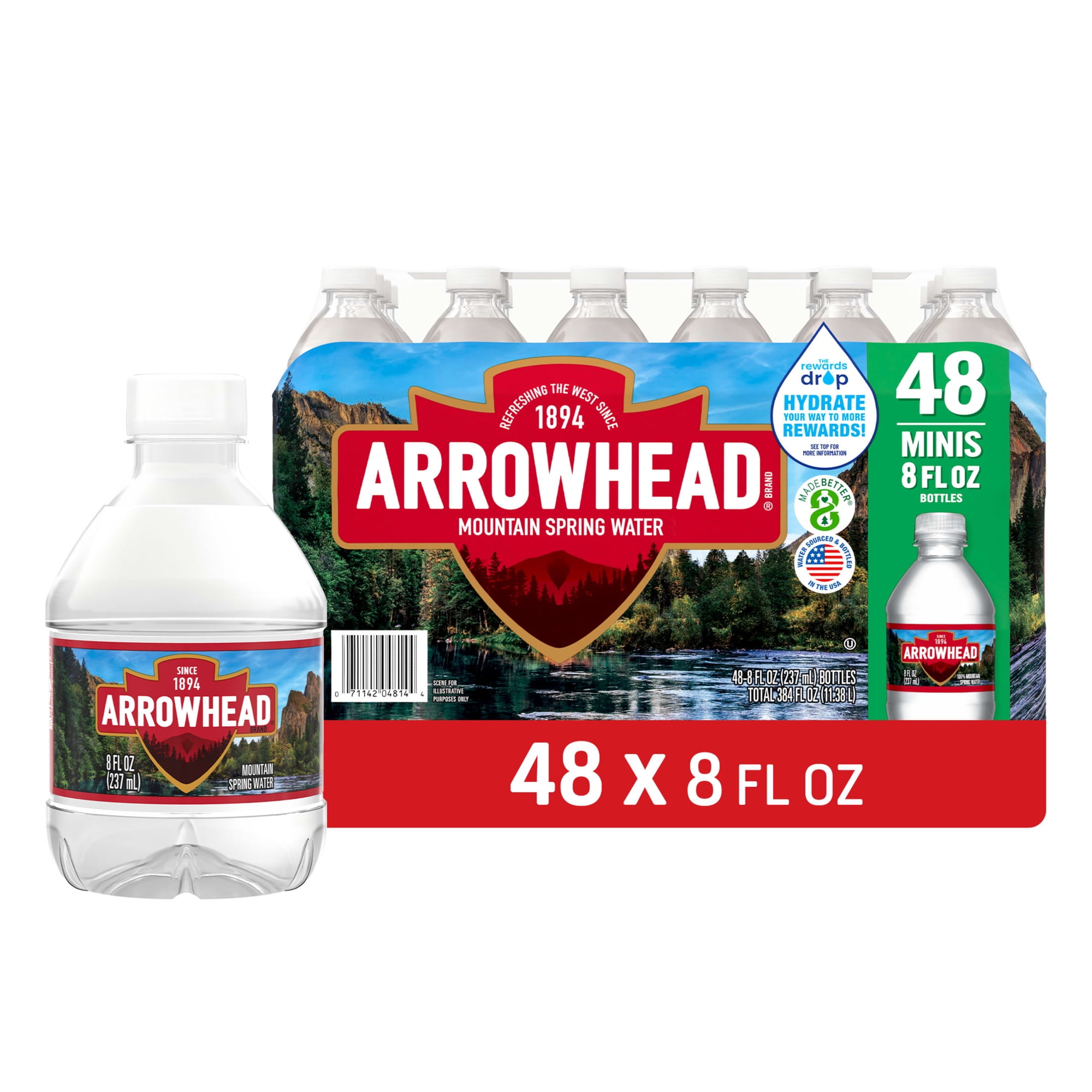 Arrowhead Mountain Spring Water, 8 fl oz, 48-pack Plastic Bottles