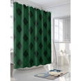 thumbnail image 3 of Christmas Standard Shower Curtain Set, Waterproof Shower Curtains for Bathroom, Retro Farmhouse Green Black Buffalo Plaid Washable Fabric Cloth Bath Curtain for Bathtub with Hooks 72x72 Inches, 3 of 6