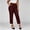 Wine, variant on Nhthy Women's Office High Waist Straight Leg Ankle Pants, Wrinkle Resistant Fabric with Pockets, 9/10 Business Casual Trousers Gray XXXL
