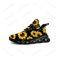 thumbnail image 1 of Zapatillas deportivas planas con diseño de girasol amarillo para hombre y mujer, deportivas de alta calidad con cordones de malla, hechas a medida., 1 of 6
