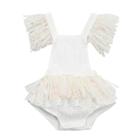 

Nokpsedcb Summer Baby Girls Lace Ruffle Romper Sleeveless Cake Tutu Dress