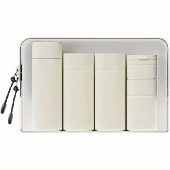 5 Pcs Travel Cream Dispenser Bottles Travel Bottles for Toiletries Leak Proof Travel Size Containers With Clear Toiletry Bag